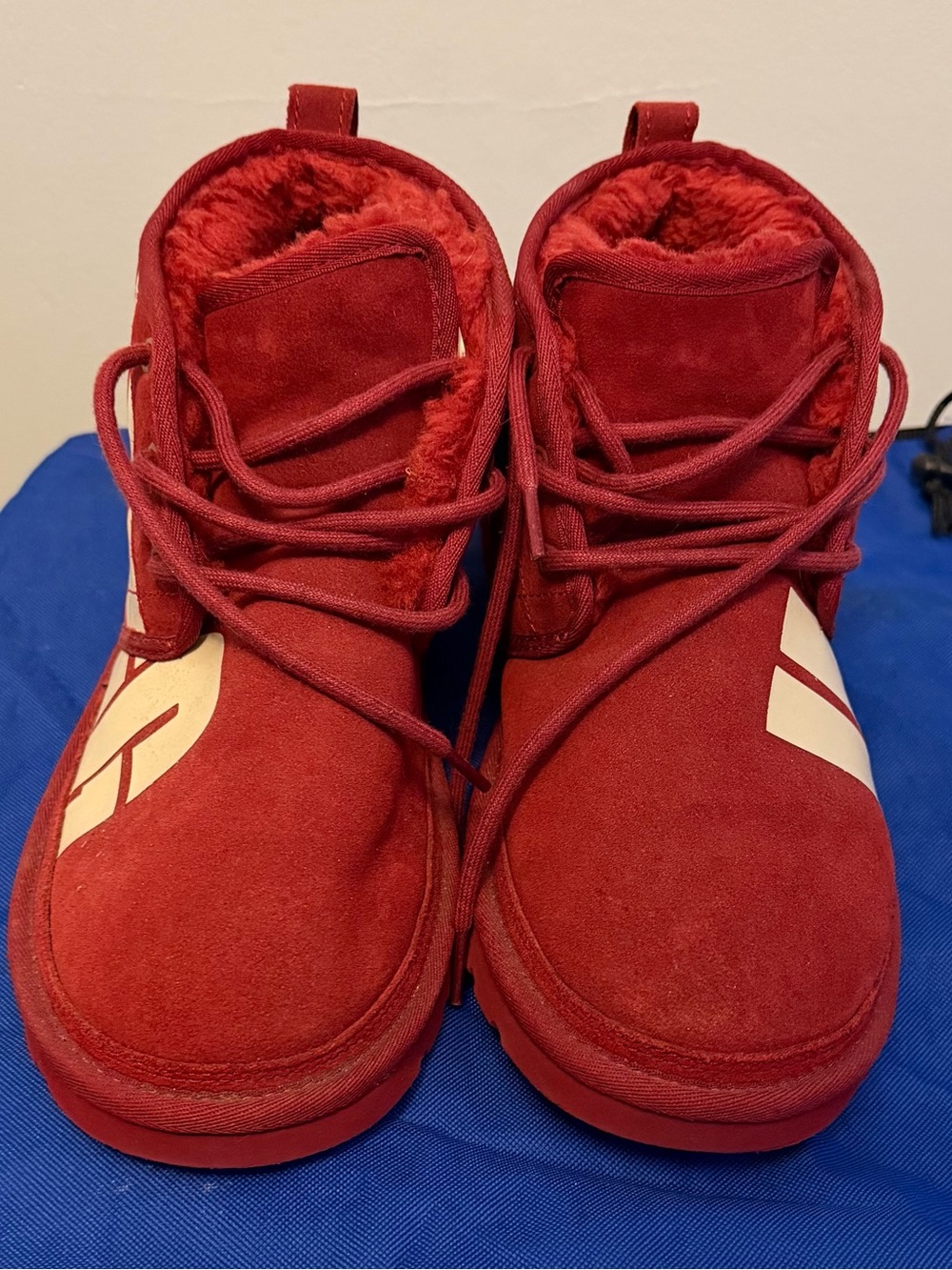 UGG Red Suede Shearling-Lined Boots